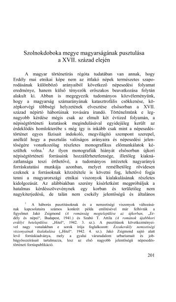 Szolnokdoboka megye magyarságának pusztulása a ... - Adatbank