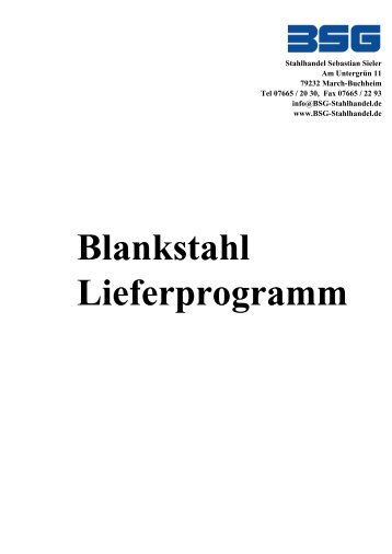 Blanker Flachstahl C 45 - BSG Stahlhandel Sebastian Sieler