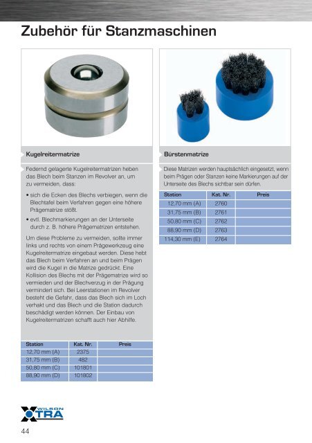 ZUBEHÖR KATALOG - Wilson Tool