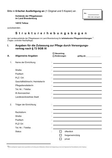 Muster Strukturerhebungsbogen teilstationär - AOK ...