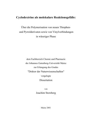 Cyclodextrine als molekulare Reaktionsgefäße - ArchiMeD ...