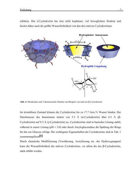 Cyclodextrine als molekulare Reaktionsgefäße - ArchiMeD ...