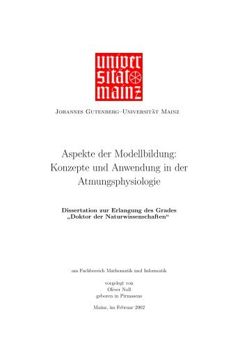 Aspekte der Modellbildung - ArchiMeD - Johannes Gutenberg ...