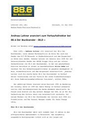 Andreas Leitner avanciert zum Verkaufsdirektor bei 88.6 Der ...