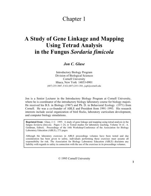 A Study of Gene Linkage and Mapping Using - Association for ...