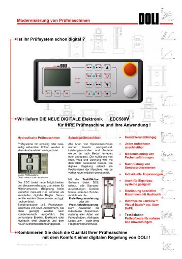 Modernisierung von Prüfmaschinen Ist Ihr ... - DOLI Elektronik