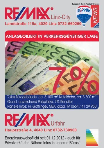 oder direkt online lesen - einfach hier klicken - RE/MAX Linz-City