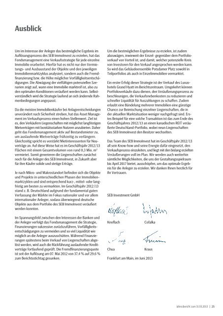 Jahresbericht 31.03.2013 - SEB ImmoInvest