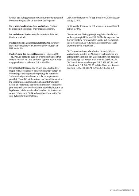 Jahresbericht 31.03.2013 - SEB ImmoInvest