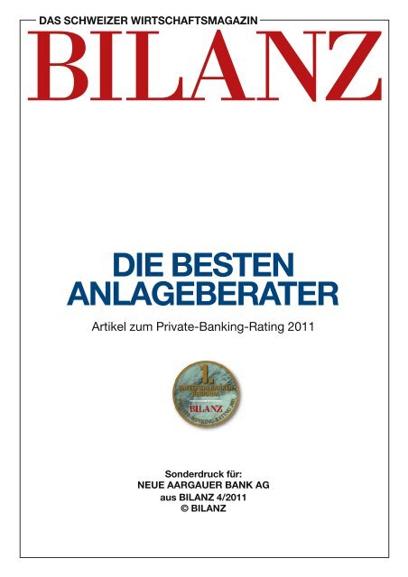 DIE BESTEN ANLAGEBERATER - Neue Aargauer Bank