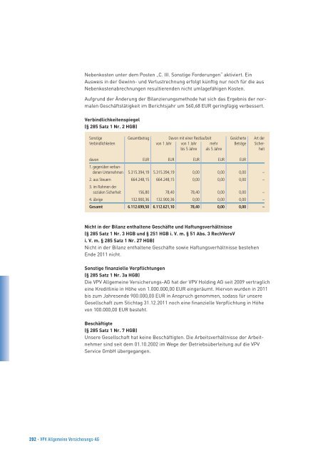 Geschäftsbericht 2011 - VPV