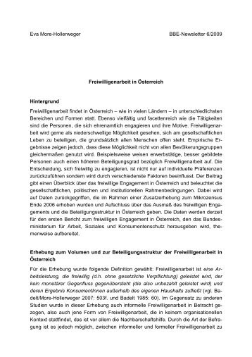 Freiwilligenarbeit in Österreich - BBE