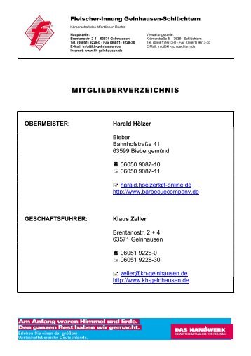 MITGLIEDERVERZEICHNIS