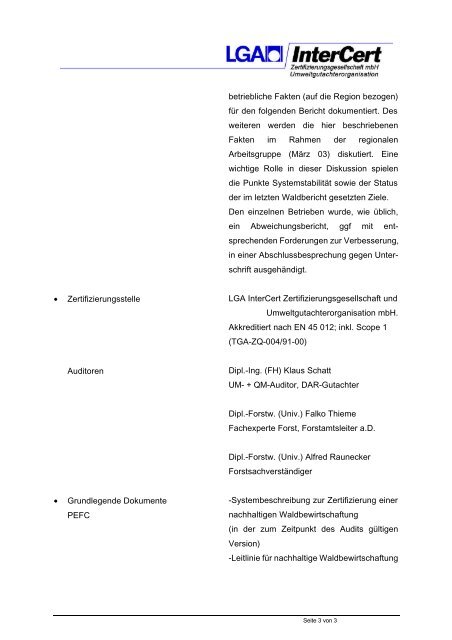 Auditbericht - PEFC