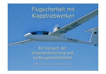 Flugsicherheit mit Klapptriebwerken - BWLV