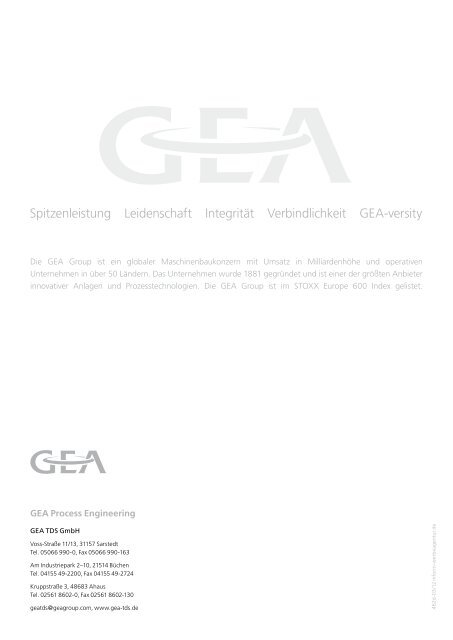 VARI-DOS-ASEPT! GEA TDS aseptische ... - GEA TDS GmbH