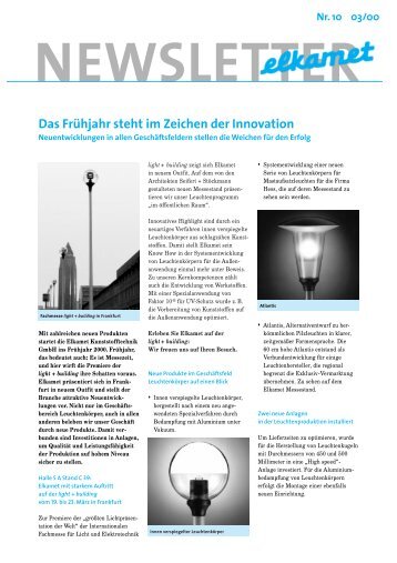 Das Frühjahr steht im Zeichen der Innovation - Elkamet