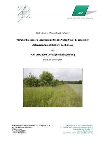 Artenschutzrechtlicher Fachbeitrag NATURA 2000 ...