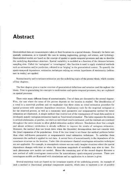 nonstationarity, covariance estimation and state-space ... - EPFL