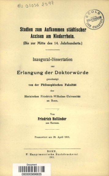 Studien zum Aufkommen stadtischer Accisen am Niederrhein, bis ...