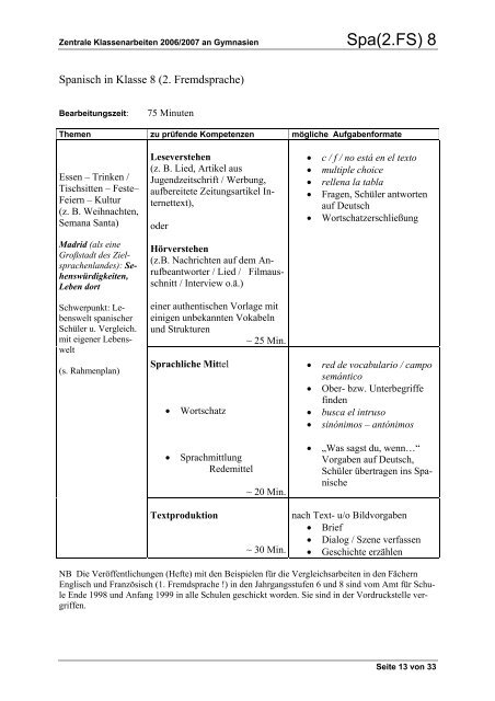 Hinweise und Schwerpunktsetzungen - Hamburger Bildungsserver