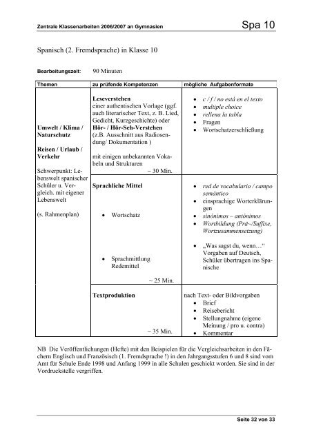 Hinweise und Schwerpunktsetzungen - Hamburger Bildungsserver