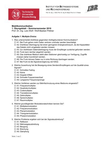 Mobilkommunikation 1. Übungsblatt – Sommersemester ... - Bitbucket