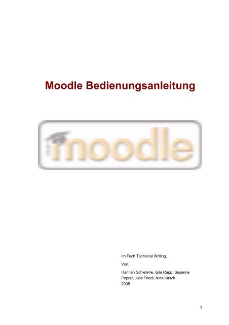 Moodle Bedienungsanleitung