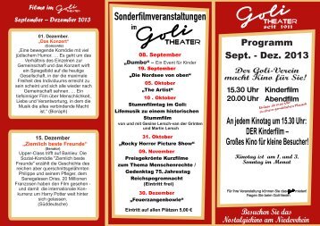 Unseren aktuellen Flyer finden Sie hier. - Goli Theater Goch