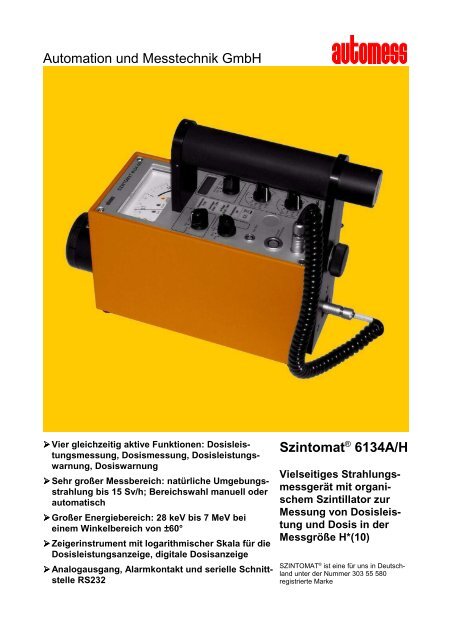 Datenblatt 6134A/H - automess GmbH