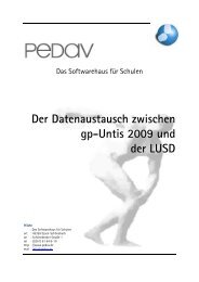 Der Datenaustausch zwischen gp-Untis 2009 und der LUSD - PEDAV