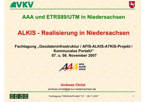 ALKIS - Realisierung in Niedersachsen