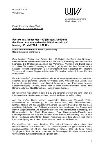 Rede unseres Vorsitzenden Ruthard Drähne anlässlich des Festakt ...