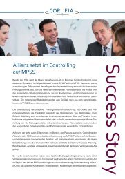 Allianz setzt im Controlling auf MPSS - Success Story - COR&FJA