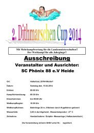 2. Dithmarschen-Cup Ausschreibung 2014