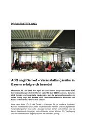 ADG sagt Danke! – Veranstaltungsreihe in Bayern erfolgreich beendet