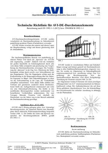 Technische Richtlinie für AVI-DE-Durchstanzelemente