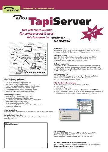 Download TapiServer Produkt Flyer Größe: 234 KB