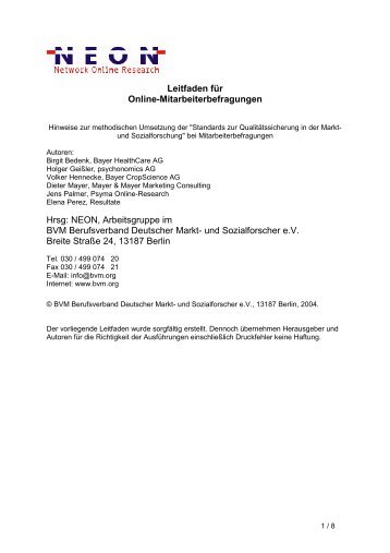 Leitfaden für Online-Mitarbeiterbefragungen - Berufsverband ...