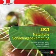 Natürliche Schädlingsbekämpfung 2013 - SWISSINNO SOLUTIONS