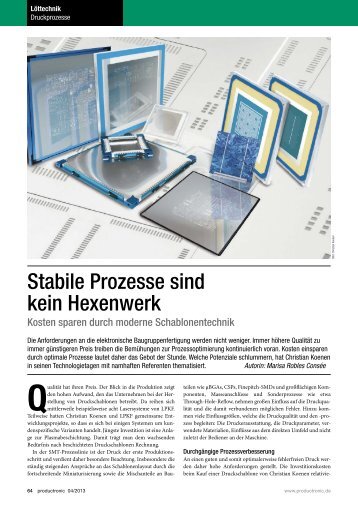 productronic 04/2013 - Christian Koenen GmbH