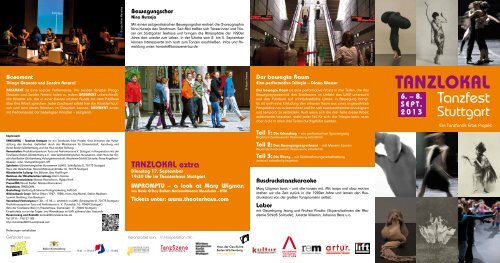 TANZLOKAL Flyer - Produktionszentrum Tanz und Performance