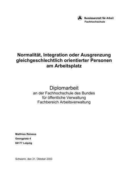 Diplomarbeit - Lesben- und Schwulenverband in Deutschland