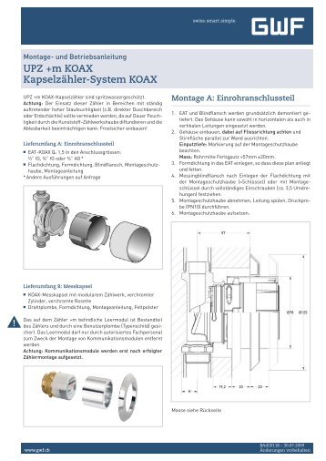 UPZ +m KOAX Kapselzähler-System KOAX - GWF Messsysteme AG