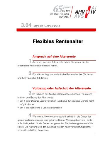 Merkblatt 3.04 Flexibles Rentenalter