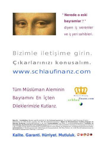 Bizimle iletişime girin. www.schlaufinanz.com