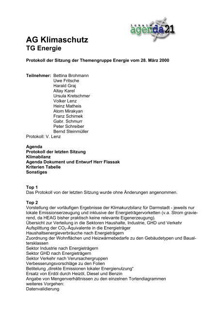 Protokoll des Treffens vom 28. März 2001 - Öko-Institut eV