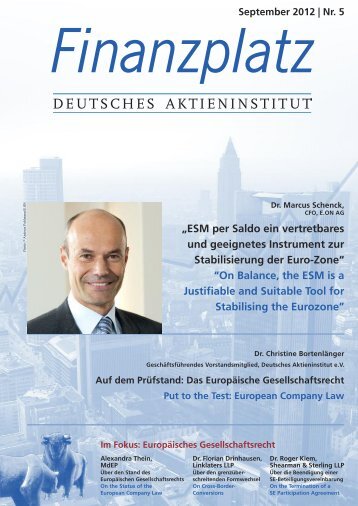 Europäisches Gesellschaftsrecht - Deutsches Aktieninstitut