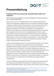 Pressemitteilung der DGPT vom 29.06.2011