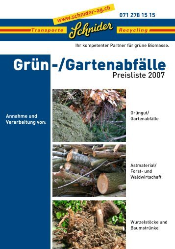 Grün-/Gartenabfälle - Schnider AG